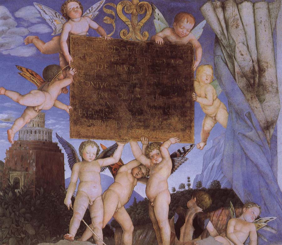 Andrea Mantegna Putti Holding Dedicatory Tablet